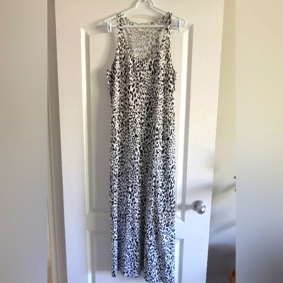 Ralph Lauren Denim & Supply Black and White Leopard Maxi Tank dress Sz XL - Picture 2 of 9